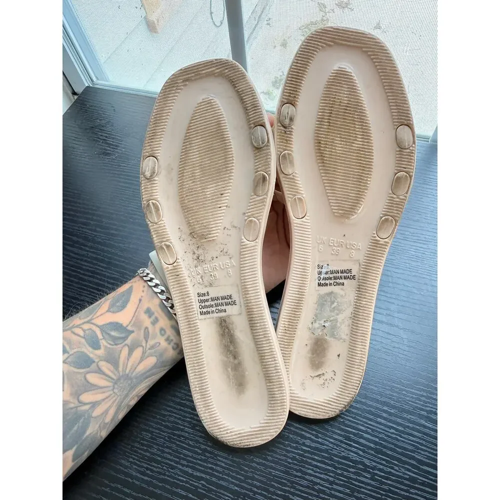 Reserved Footwear Nude Studded Jelly Slide Sandals Women’s Size 8